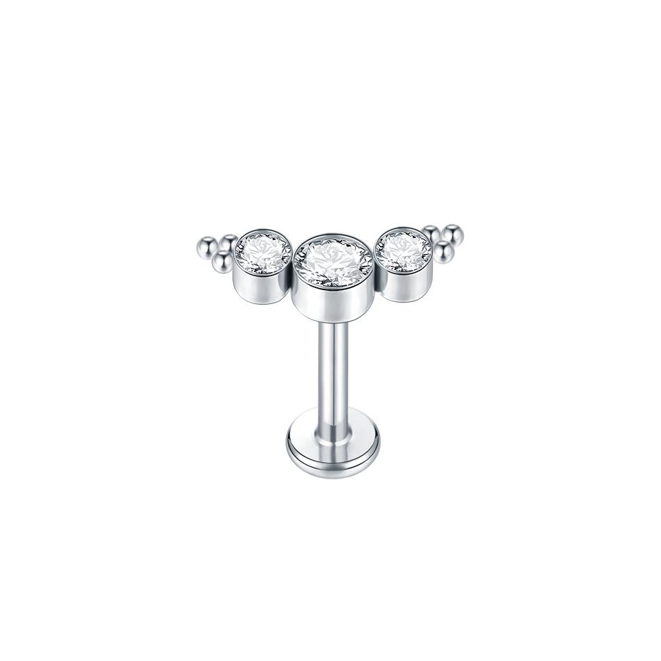 1 Stück Implantatgrad Titan Zirkon Stecker Ohrring Innen Gewinde Stern Labret Piercing Lippe Monroe Helix Tragus Piercing Schmuck