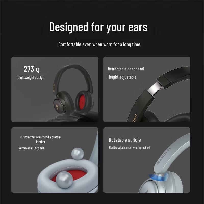 1MORE Noise-Cancelling Bluetooth Over-Ear Headphones HC905S