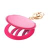 Fashion Makeup Mirror Pu Small Round Mirror Keychain Double-Sided Folding Mirror