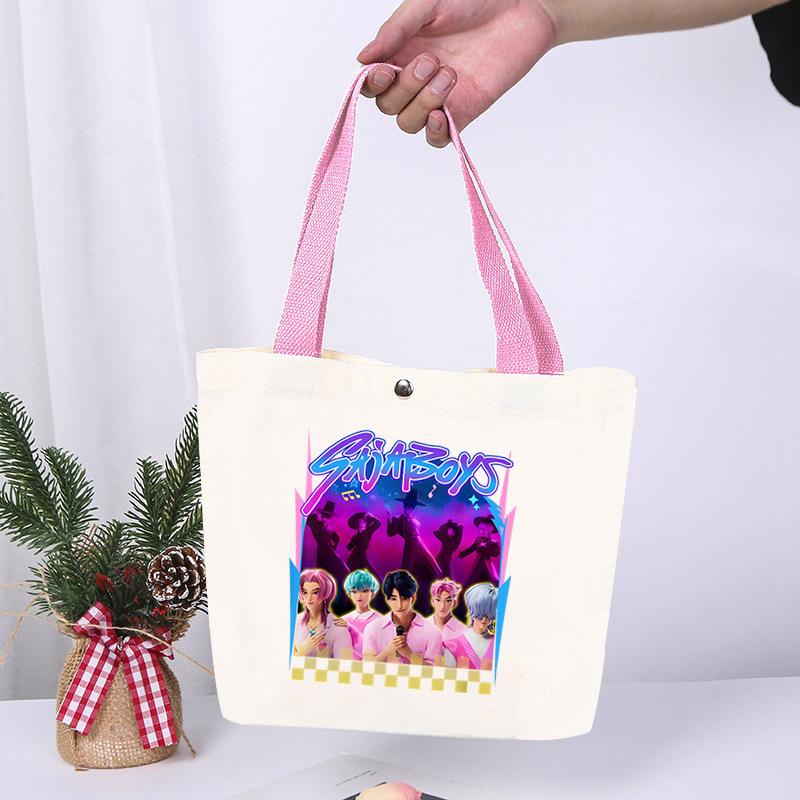 K-Pop Anime Cartoon Printed Student Fashion Casual Canvas Bag Going Out High Value Portable Shoulder Bag