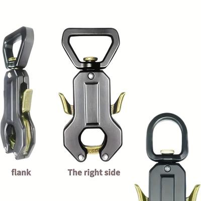 Clip in Metallo con Finitura Dorata , Sgancio Rapido, Resistente alla Ruggine, Design a Rana per Campeggio, Escursionismo , Avventure all'Aria Aperta , Nero, Accessori da Campeggio, Attrezzatura