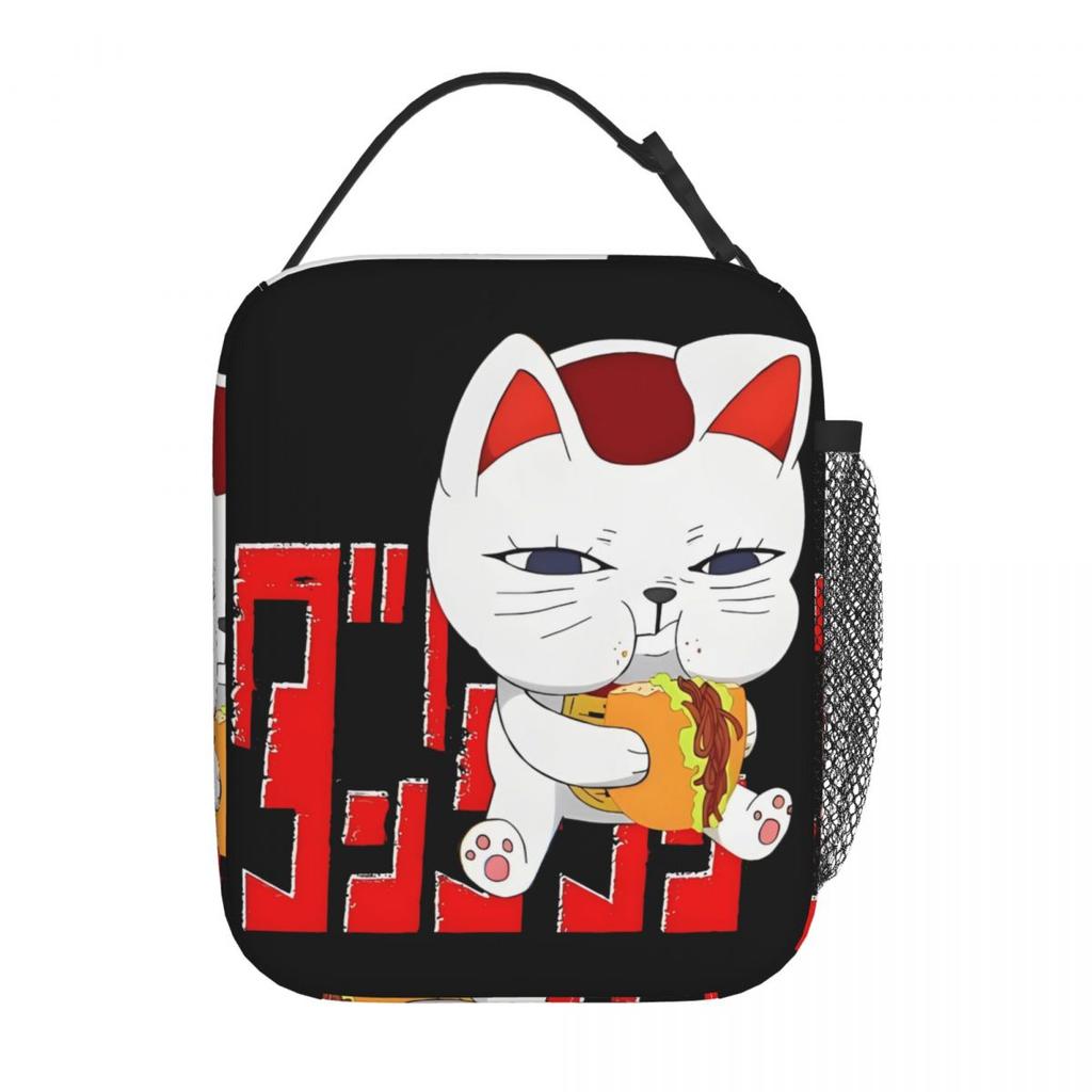 Cat Anime Lunch Bag Dandadan Lucky Turbo Granny Fashion Lunch Box School Portable Insulated Tote Food Bags Graphic Cooler Bag