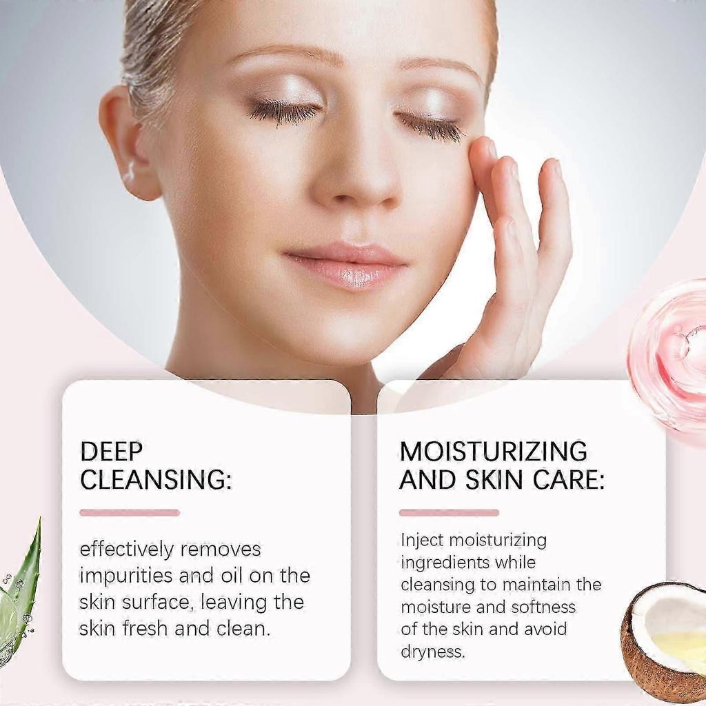 Hydrating Facial Cleanser Cream, Moisturizing Facial Cleanser, Gentle Skin Cleanser with Coconut-derived, Aloe Vera & Hyaluronic Acid