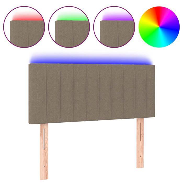 VidaXL Tête de Lit à LED Meuble de Chambre à Coucher Accessoire de Lit Simple Tête de Cadre de Lit Intérieur Taupe 3121836