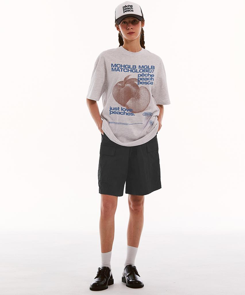 MATCHGLOBE Peaches Oversized Tee (Light Melange)