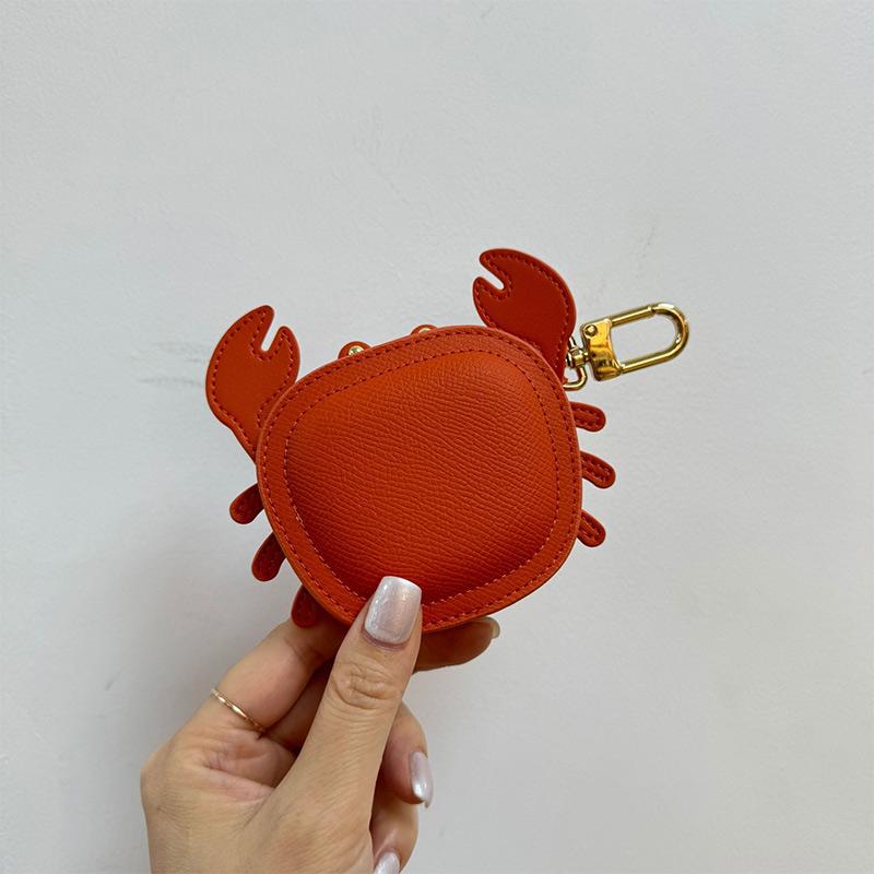 Krabben-Münzbörse Mikrofaserleder Mini-Geldbörse Make-up Kopfhörer Aufbewahrungstasche, Schultaschen-Hängeanhänger Handtaschen-Charm Zubehör