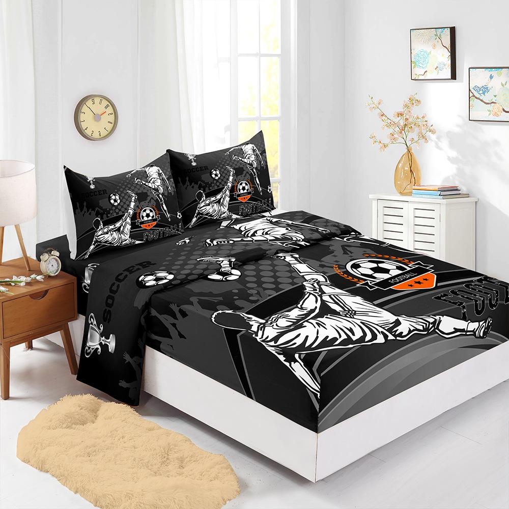Four-Piece Mattress Football Sports Digital Printing Mattress Protective Cover Bedding Batch