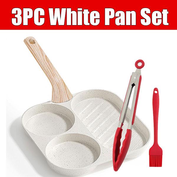 Large 3-In-1 Divided Breakfast Frying Pan Nonstick Egg Omelette Grill Pan Steak Pan Skillet Hamburger Bread Cooking Utensils