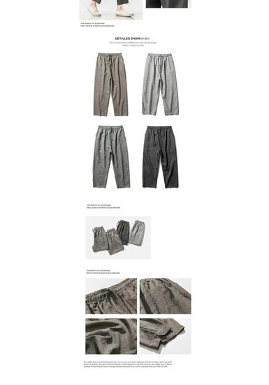 2025 Summer Men's Plus Size Cotton Linen Cropped Trousers - Chinese Style, Japanese Loose Fit, Casual Straight Pants