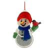 Christmas Ornaments 2D Acrylic Snowman Santa Claus Pendant Stitching Textured Xmas Tree Hanging Decoration for Holiday Tree Party Decor