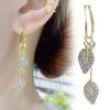 Leaf Dangle Earrings for Women Cubic Zirconia Leaf Pendant Earring Valentine's Day Birthday Jewelry Gift for Her