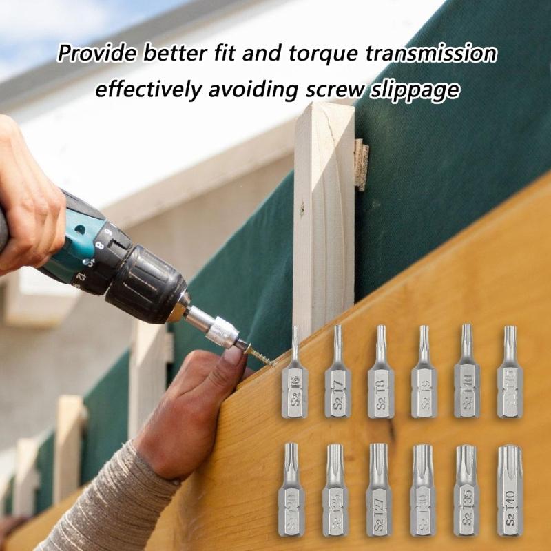 Steel Impact Bit 6Pcs Set Tamper Proof Bit Kit Magnetic Screwdriver Bit Professional Repairs Tool