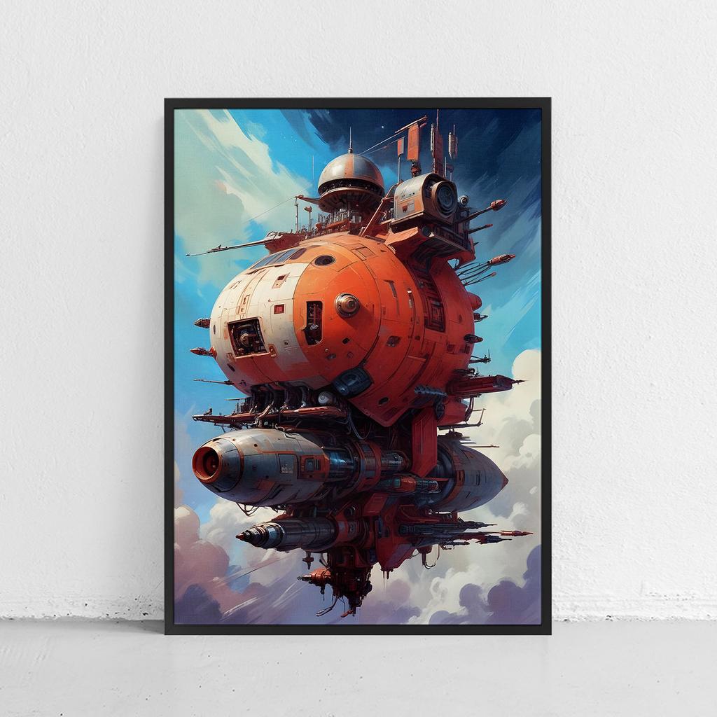 Plakat statek kosmiczny fantazy