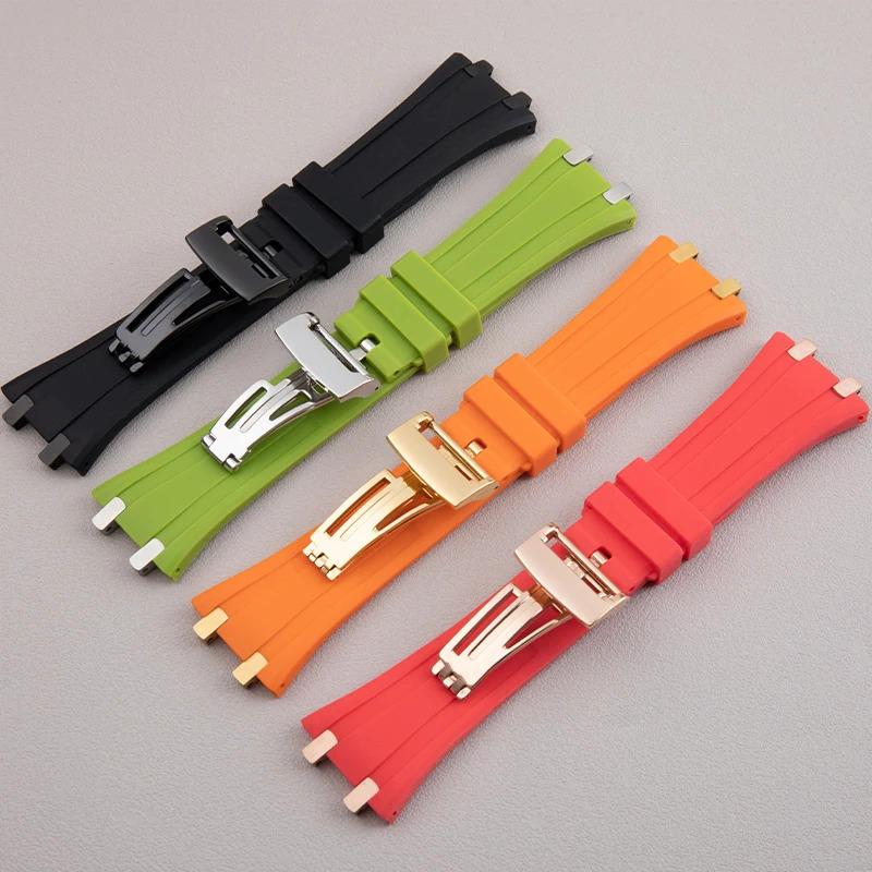 Für Audemars Piguet Armband 15400 15500 26331 3,5 mm Endstück Armband Uhrenarmband Handgelenk Weiches Gummi Uhrenarmband 26 mm Für AP Armband