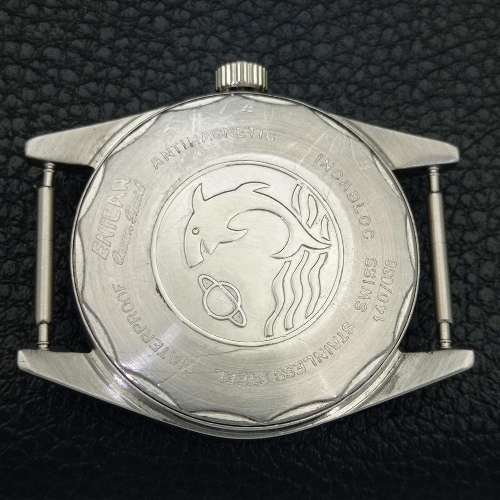 SWISS VINTAGE ENICAR STAR JEWELS 1140 HAND-WINDING MENS WHITE WATCH a702038-5 R208-a702038