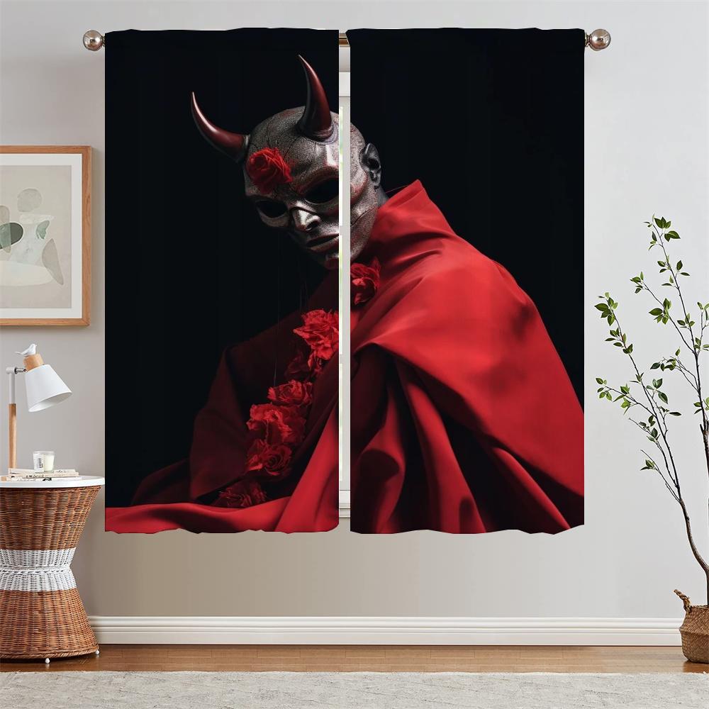 

Шторы для кухни Daemon для камеры, шторы для спальни, затемняющие шторы для гостиной, 2 элегантных предмета, для дома и декора, завитки W50xH70cmx2pcs-CL