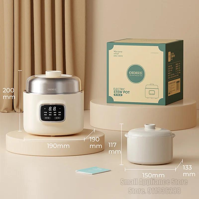 1L elektrický hrnec na guláš Multifunkční elektrický hrnec pro domácnost s keramickým hrnkem na guláš Kuchyňský spotřebič 24h Udržování teploty 220V