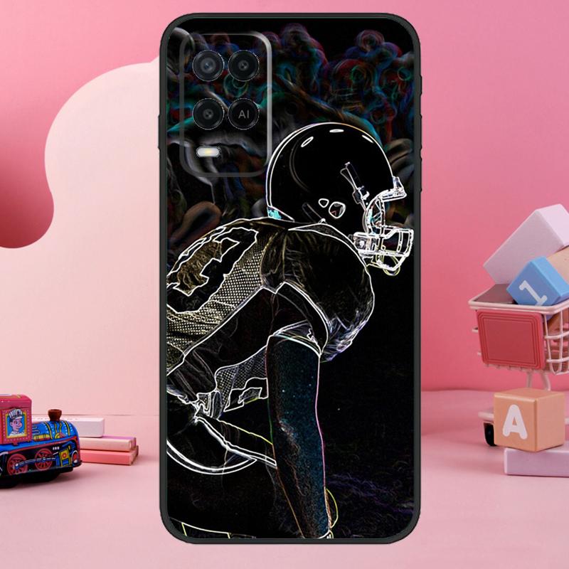 American football player sport Case For Oppo A18 A38 A58 A78 A98 A74 A54 A94 A80 A60 A40 A96 A76 A16 A15 A17 A57 A77 A5 Pro