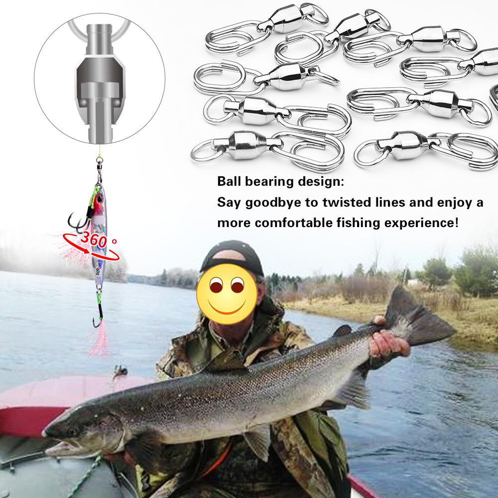 Lure Bait Octagonal Ring Connector High Speed Bearing Rotating Ring Elliptical Pin Octagonal Ring Fishing Supplies Fishing Gear Accessories