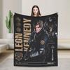 Leon Kennedy Resident Evil Warm Soft Blanket Picnic Plush Bedding Throws Fashion Outdoor Flannel Bedspread Sofa Bed Cover