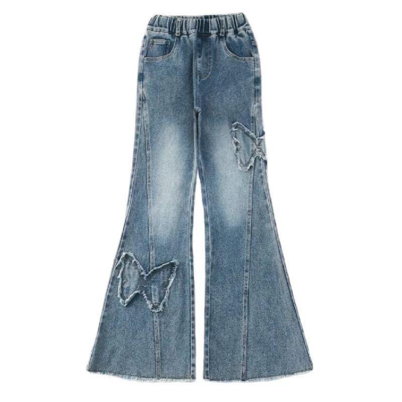Girls' Bell Bottoms Spring and Autumn Jeans Children's Slim Autumn Pants