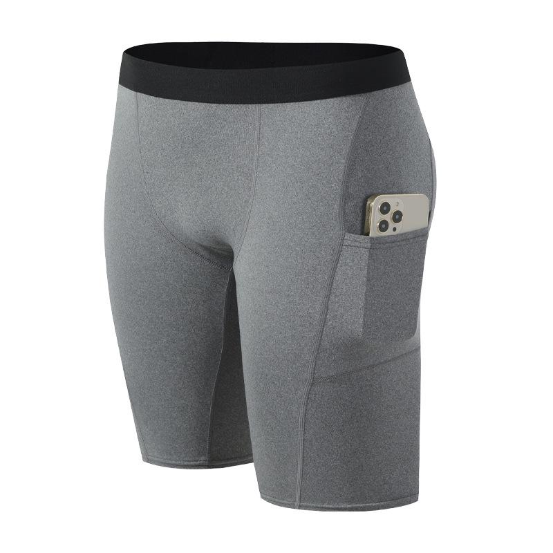 Men's High Elastic Quick-Dry Basketball Fitness Shorts with Pockets