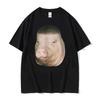 Lustiges Fade Buzz Haarschnitt Schwein T-Shirt Verrückter Ausdruck Kurzarm Unisex Harajuku Hip Hop Streetwear