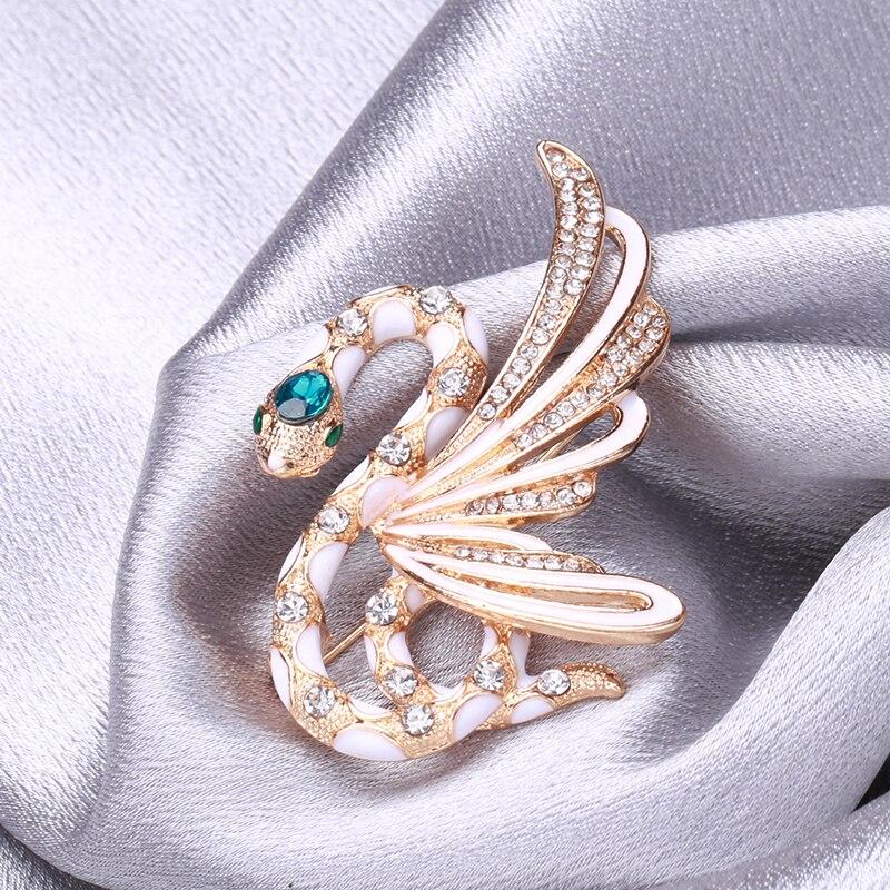 Blucome Emaye Yılan Kanatlı Şekilli Broş KitKat Tasarım Altın Renkli Alaşımlı Metal Broşlar Kadınlar Kızlar için Tesettür İğneleri