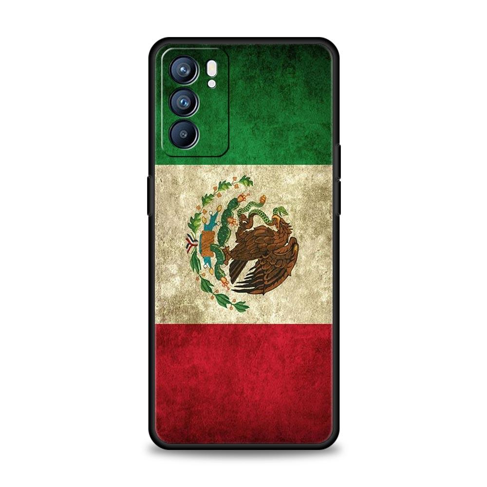 Mexico Flag Phone Case For Oppo Reno8 Reno7 Reno6 Pro A54 5G Find X6 X5 A53 A52 A9 A15 A95 A17 A16 A76 A74 A57 A31 Cover