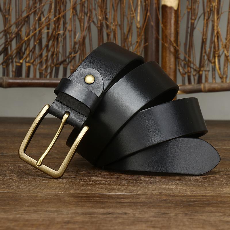 Ledergürtel Herren Farbdurchdringung Erste Schicht Reines Rindsleder Schlicht Lässig Alleskönner Jung und Mittelalt Businessgürtel