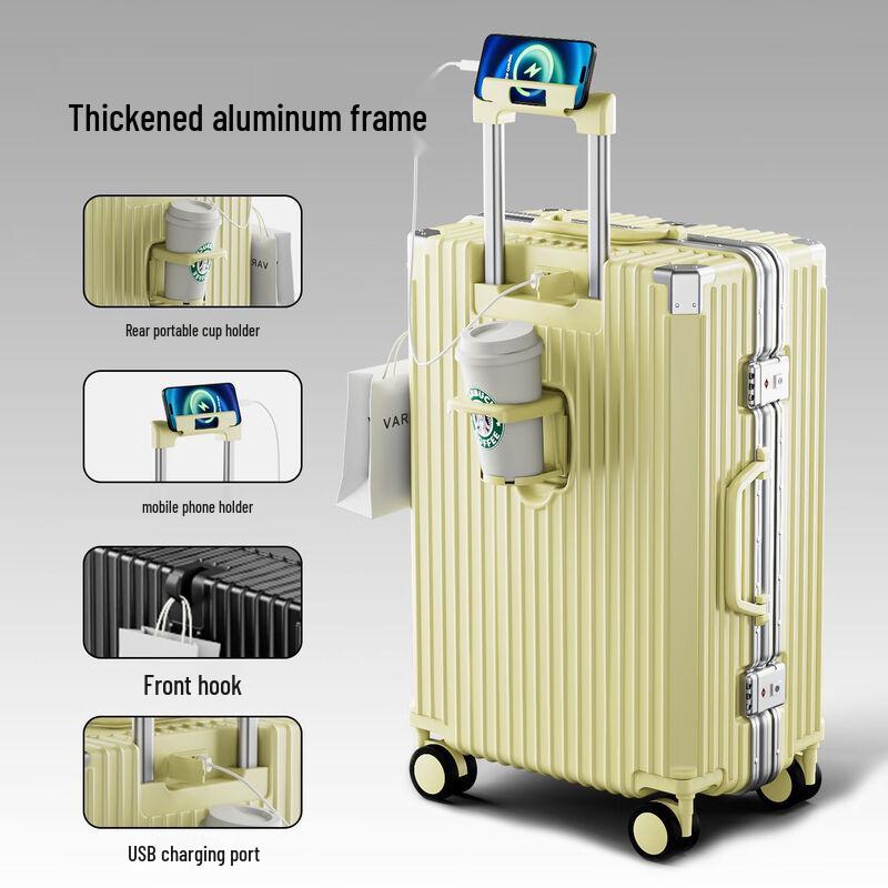 OEING Aluminum Frame Spinner Luggage 26 Inch