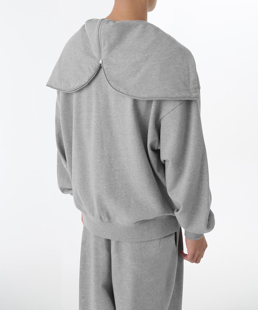 Musinsa Standard Extra Oversized Open Hooded Sweat Zip-Up [Medium Grey]
