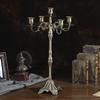 Bronze Retro Metal Candlestick with Three and Five Heads for Hotel, Wedding, or Restaurant Candlelight Dinners.