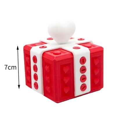 3D Printed 3D Annoying Gift Box with Screws Pop It Sensory Unlocked Tease Gift Box Heart Design Stress Relief Prank Screw Box