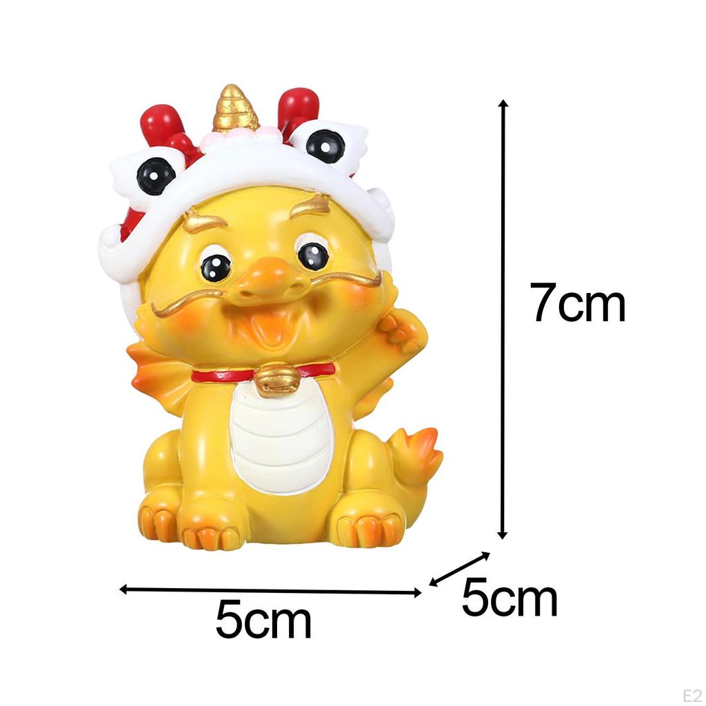 Chinesische Tierstatue, Mini-Drachenfigur, Tischskulptur aus Kunstharz für Schreibtisch und Büro