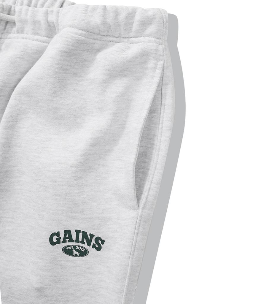 GAINSBORO Golden Logo Jogger Pants_White Melange