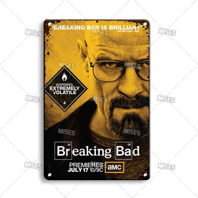 Breaking Bad Classic TV Show Metal Plate Retro Metal Poster for Bar Club Home Studio Wall Decor MISES Vintage Tin Sign