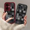 Małe kwadratowe kratki drukowane modne etui elastyczna miękka silikonowa obudowa TPU pełny tylny pokrowiec na iPhone Samsung