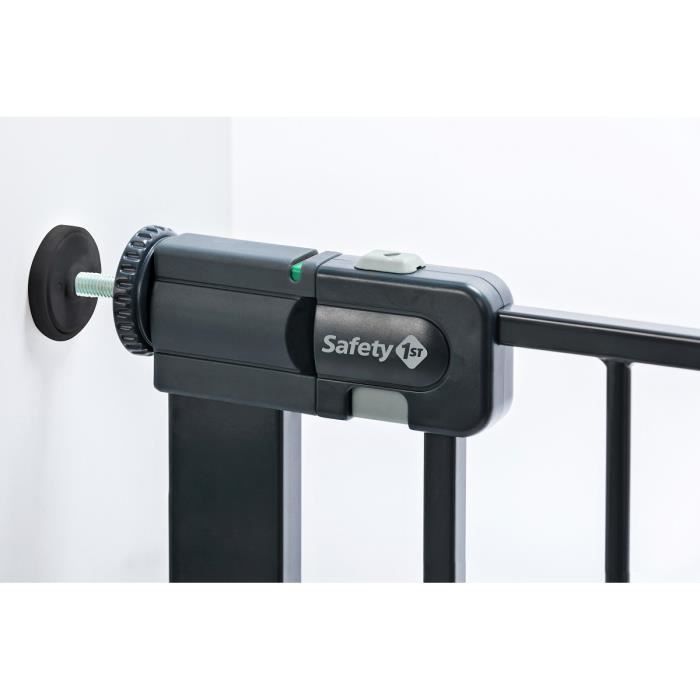 Easy Close Metal Child Safety Gate - SAFETY 1ST - Adjustable from 73 To 80 Cm - Pressure Fit, No Screws or Drilling - Anthracite - Mé