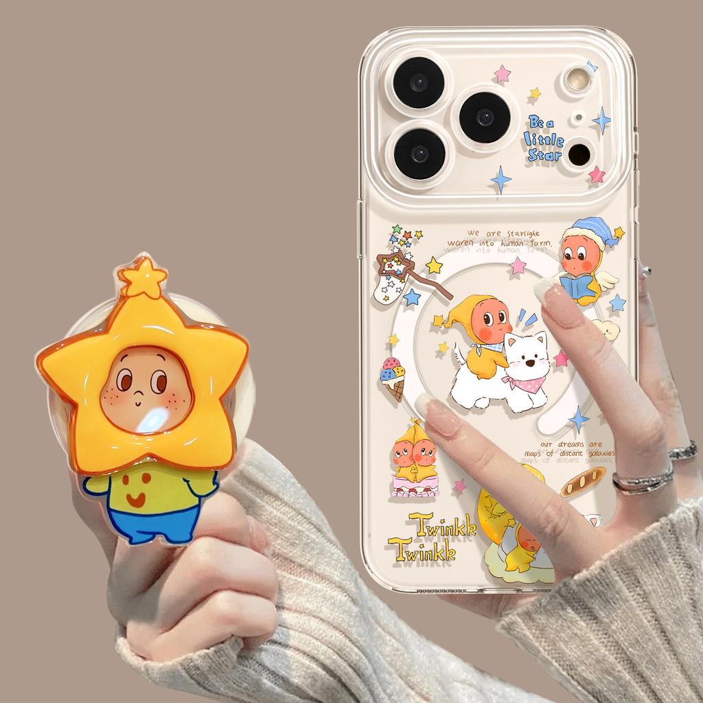 Applicable to iPhone17 puppy doll magnetic suction 16promax bracket 15 Apple 14 cartoon 13 new mobile phone case