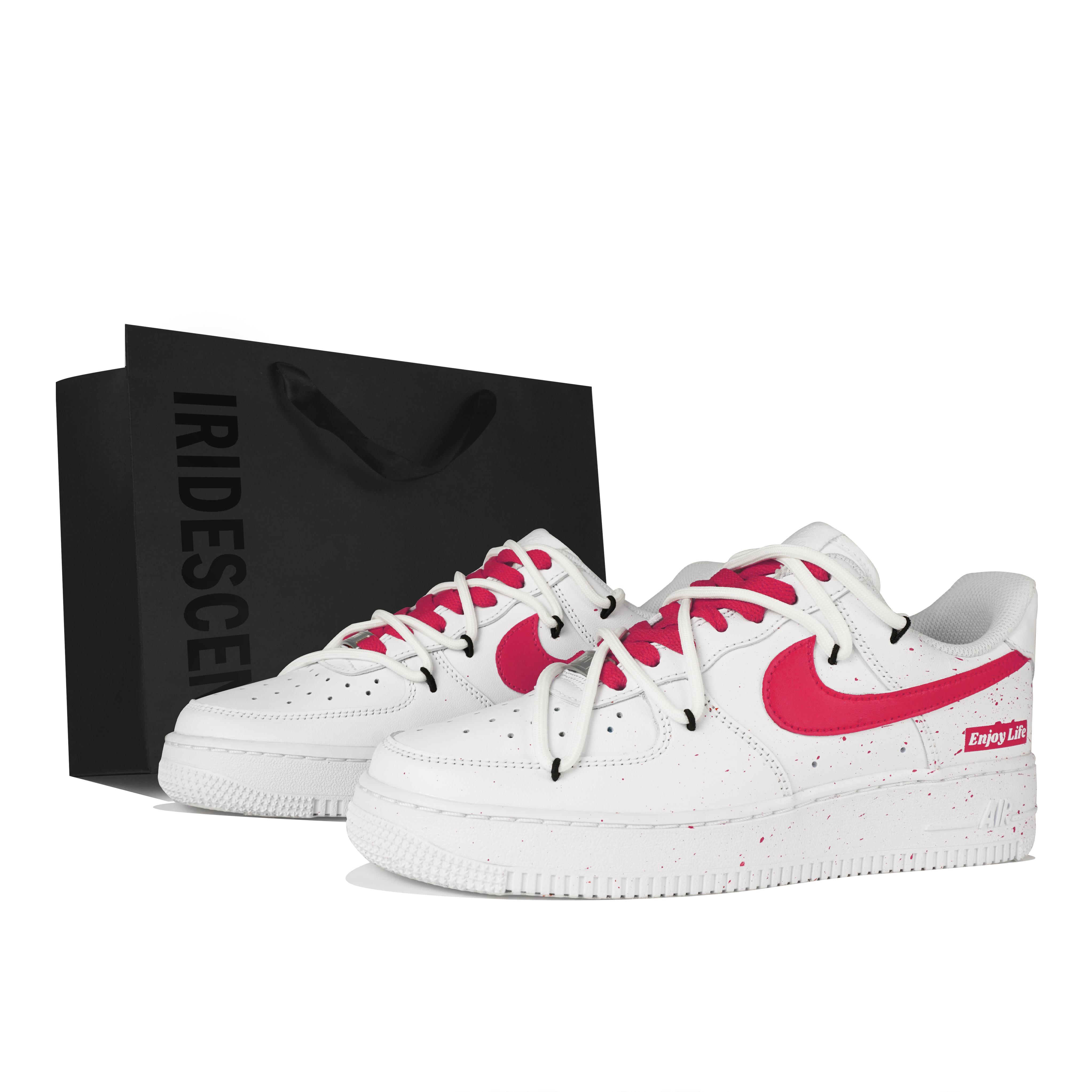 

Nike Air Force 1 Low top Skateboard Shoes Women s White Red DD8959-100(Team-S-BOX) 38.5
