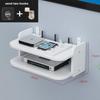 2 Tier Floating Shelves Wifi Router Hanging Layer Multi Tap Outlet Set Top Box Holder Cable Bracket Wall Mount Storage Organizer