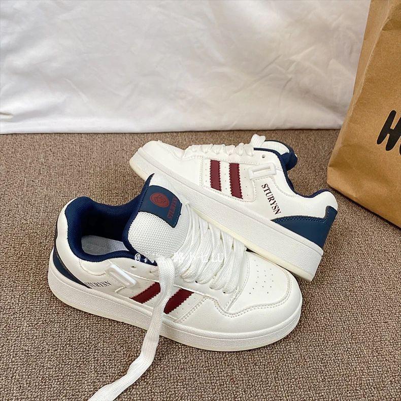 

Байцзю красный ретро нишевые парные кеды женские модные летние новые студенческие универсальные повседневные белые туфли 40 белый