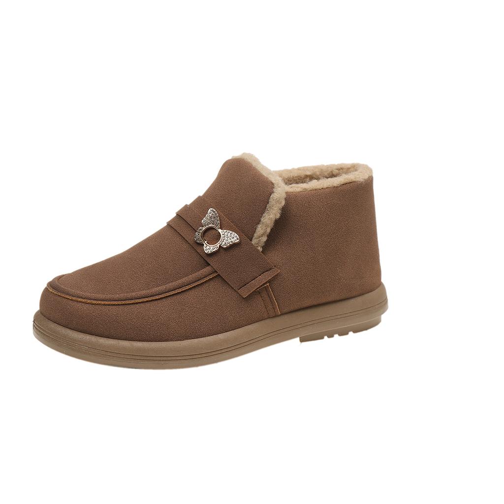 Warm Mom Winter Plush Thick Bean Shoes Soft Bottom Anti Slip Cotton Boots Versatile Cotton Shoes for Women