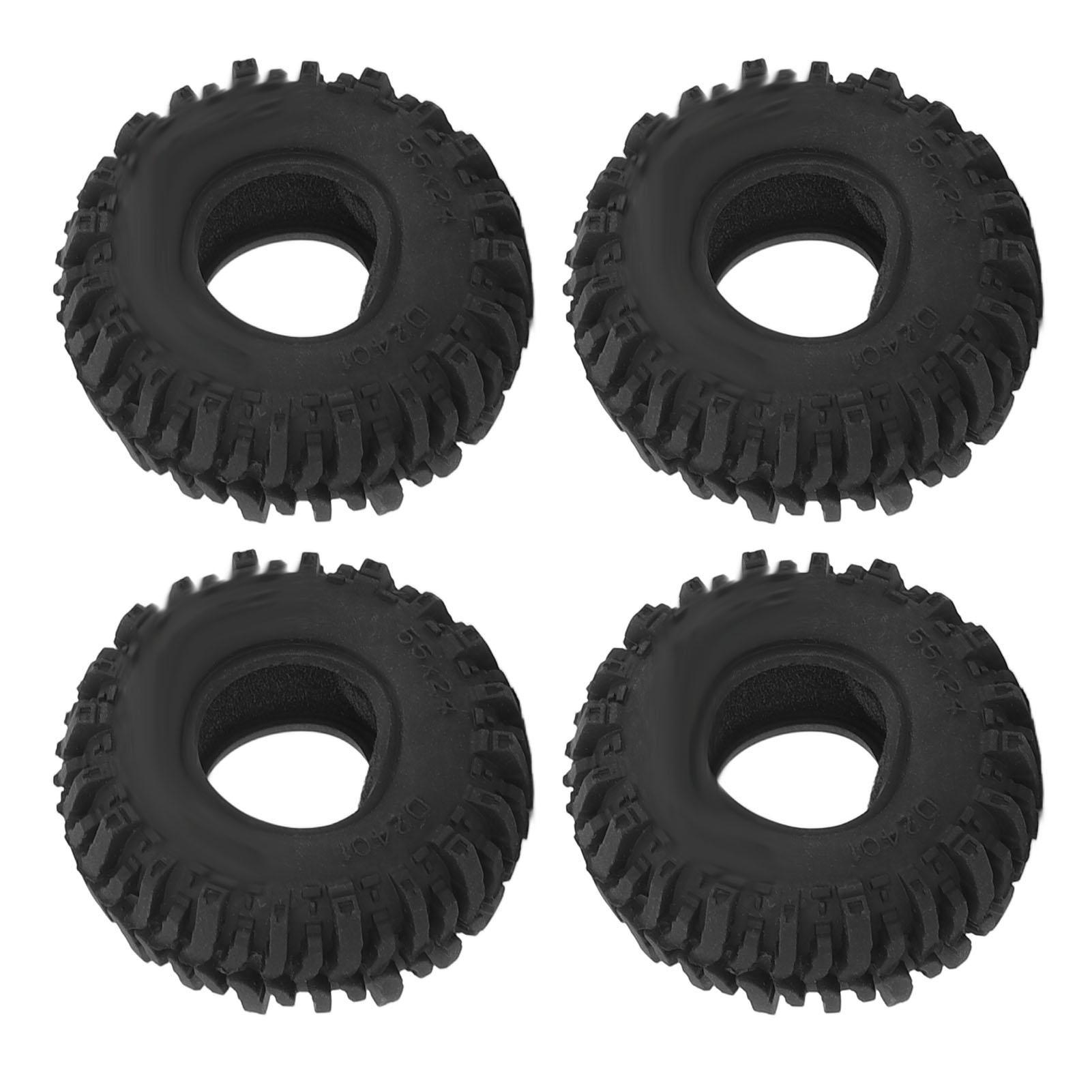 

4Pcs RC Rubber Tyre Strong Shock Absorption Wear Resistance Lightweight RC Rubber Wheel Fit for AXIAL 1/24 SCX24 RC Crawler