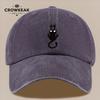 pc Running Black Cat Printed Baseball Cap Comfortable And Lightweight Urban Hat Korean Style WomenS Cap Vintage Distresse