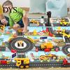 Model Decor Game Mat Identify Ability Vivid Fabric Urban Construction Engineering Small Map Toy for Kids Road Sign
