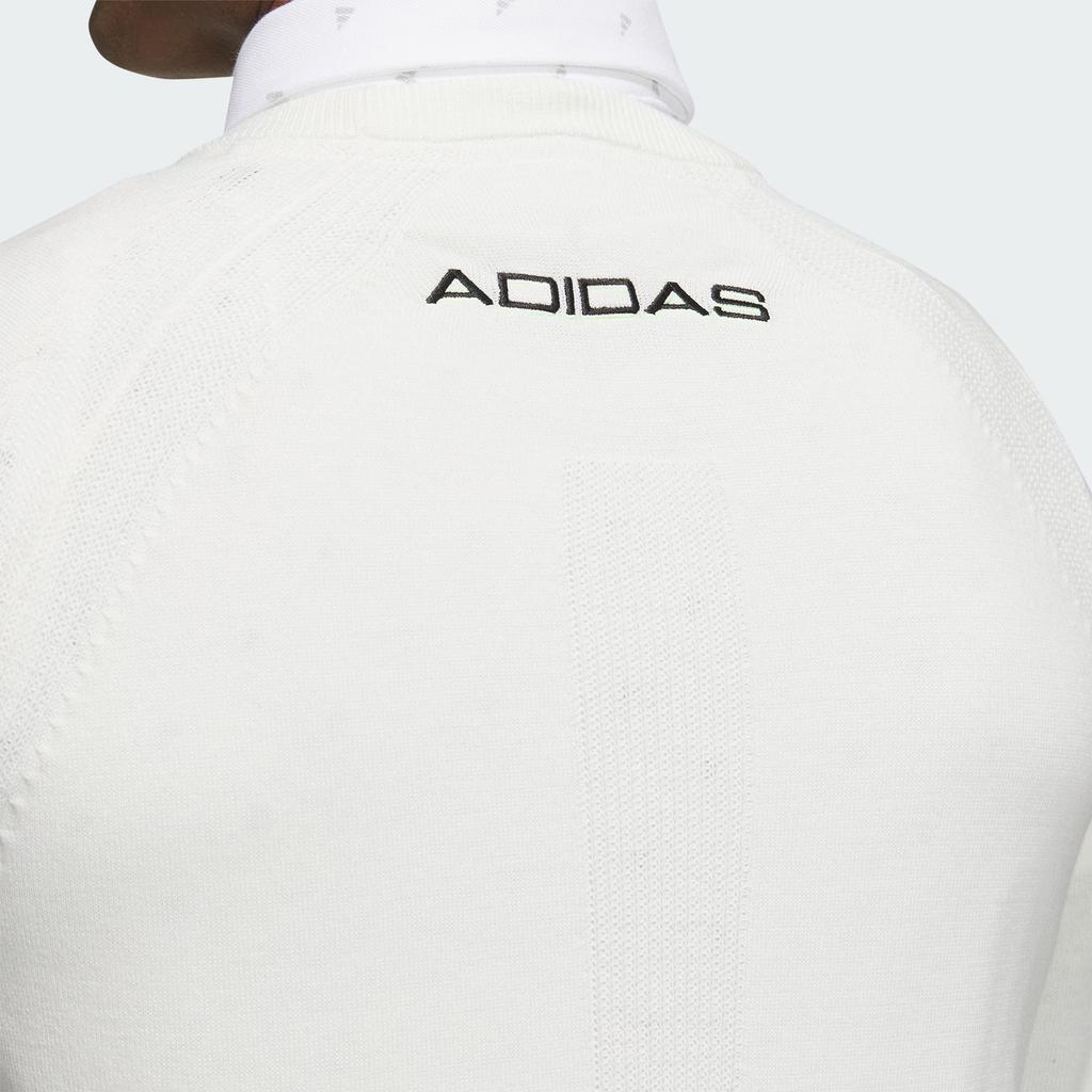 Adidas Long Sleeve Pullover Sweater Color Block Golf Sweater Men Sweater White IN9049
