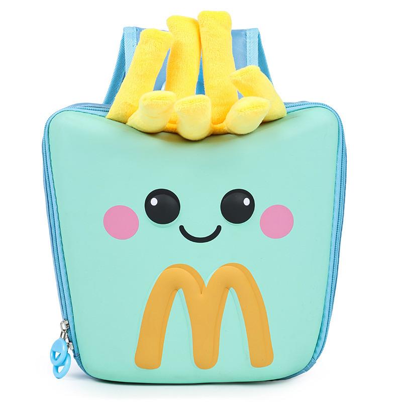 Kids School Lightweight Bag With Cartoon French Fry Design For Early Education