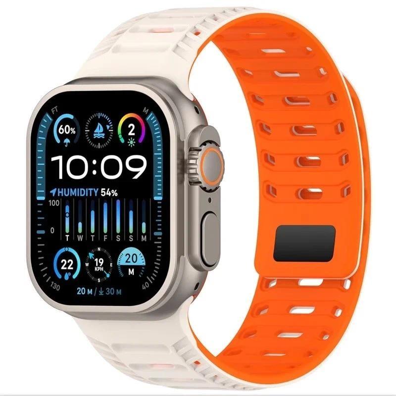 Silicone Magnetic Bands Loop Strap for Apple Watch 49mm 46mm 45mm 44mm 42mm For iWatch Series 11 10 9 8 7 6 5 4 3 2 SE 3 Ultra 3